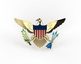 americano águila insignia emblema logo personalizado joyería joya 3d modelo esmalte broches 3d print model - Mito3D