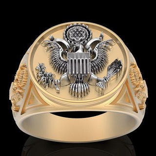 american eagle ring silver gold printable jewelry 3d model platinum sterling fashion sculpture beauty luxury trend fantaasay statue army rings 3d print model - Mito3D