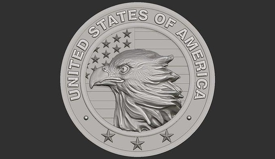american flag eagle usa falg veteran country america waving cnc carving carved printable pendant art signs logos 3d print model - Mito3D