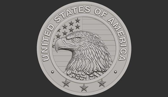 american flag eagle america veteran usa symbol pendant stl model hawk coin art signs logos 3d print model - Mito3D