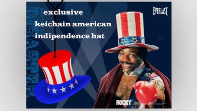 american indipendence hat keichain games-toys apollo creed rocky 3d print games toys 3d print model - Mito3D