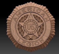 american legion art ornate design wood cnc gallery deco 3d sculptures decoration badge uniform cop west jewelry coins badges carving signs logos 3d print model - Mito3D