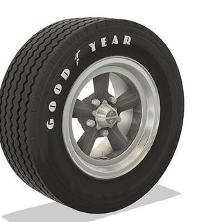 american racing torq thrust - 3d printable wheel scale model build classic muscle tire goodyear rim 1 24 25 hobby diy automotive 3d print model - Mito3D
