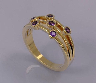 Amethyst Ring Schmuck Design Beste Diamant Engagement Hochzeit Gold großartig druckbar wertvoll Mode Ringe cad Juwel 3d print model - Mito3D
