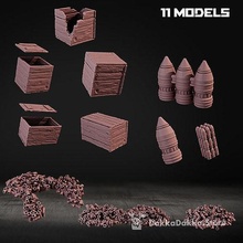 ammo boxes terrain warhammer weapons tabletop wargame 28mm 40k wh40k ww2 military games toys game accessories 3d print model - Mito3D