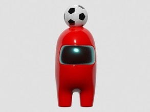 among us- football accesorie us toy toys game games sport competition champion 3dprint red ball balls soccer 3d print model - Mito3D