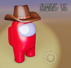 among us cowboy game toys fanart pc stream amongus character figura juego modelo 3d print miniatures figurines games 3d print model - Mito3D