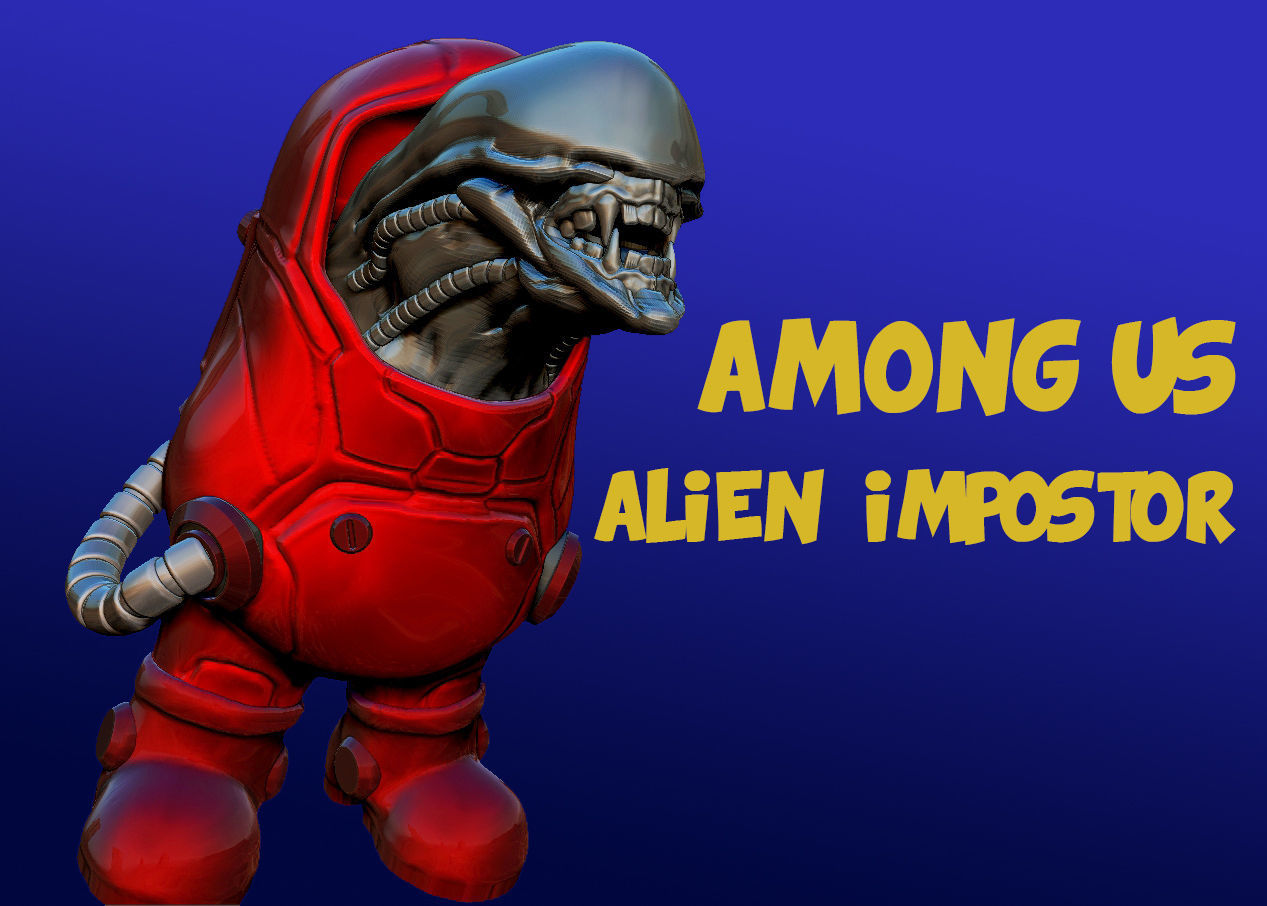 us Jeu personnage extraterrestre imposteur scifi horreur jeu fantaisie mobile espace astronaute xénomorphe écraser film science Jeux jouets 3D print model - Mito3D