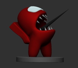 among us impostor spike mouth game games videogame art sculptures 3d print model - Mito3D