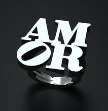 amor anillo joyería joya plata oro Arte Moda platino anillos enamorado diamante brillante imprimible belleza corazón 3d print model - Mito3D