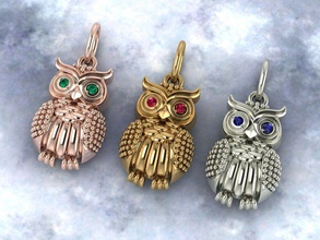 amulet owl symbol wisdom pendant filin knowledge jewelry nightbird talisman zodiac pendants 3d print model - Mito3D
