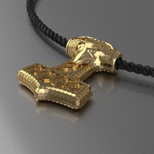 amuleto thor s martello mjolnir gioielli il oro gioiello ciondolo carattere umana abbigliamento ciondoli 3d print model - Mito3D