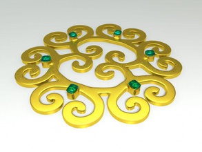amuleto gioielli sfida oro stampabile spille 3d print model - Mito3D