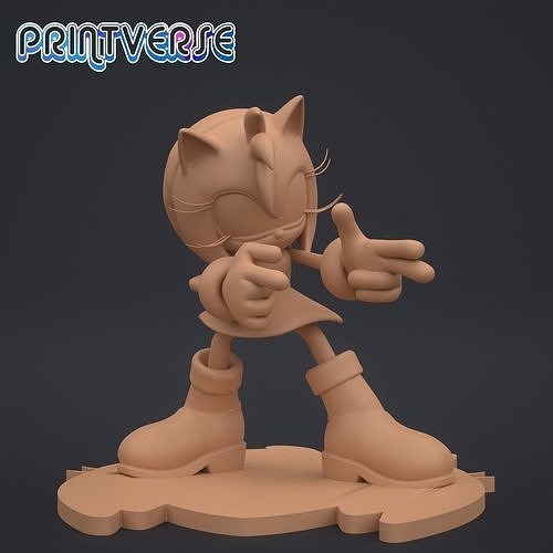 amy figurilla sonic dibujos animados 3d impresión imprimible mesa decoración juguete lindo tendencias súper ficticio juegos juguetes 3D print model - Mito3D
