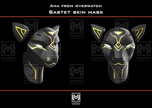 ana bastet mask f3d printing cosplay blizzard overwatch anacosplay 3dprinting art 3d print model - Mito3D