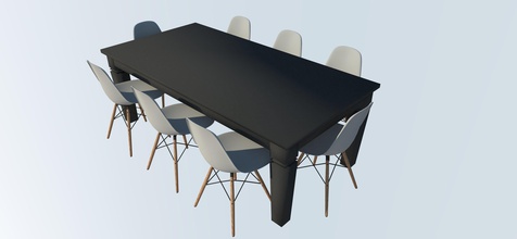 anb dining table house chair revit2018 furniture kitchen 3d print model - Mito3D