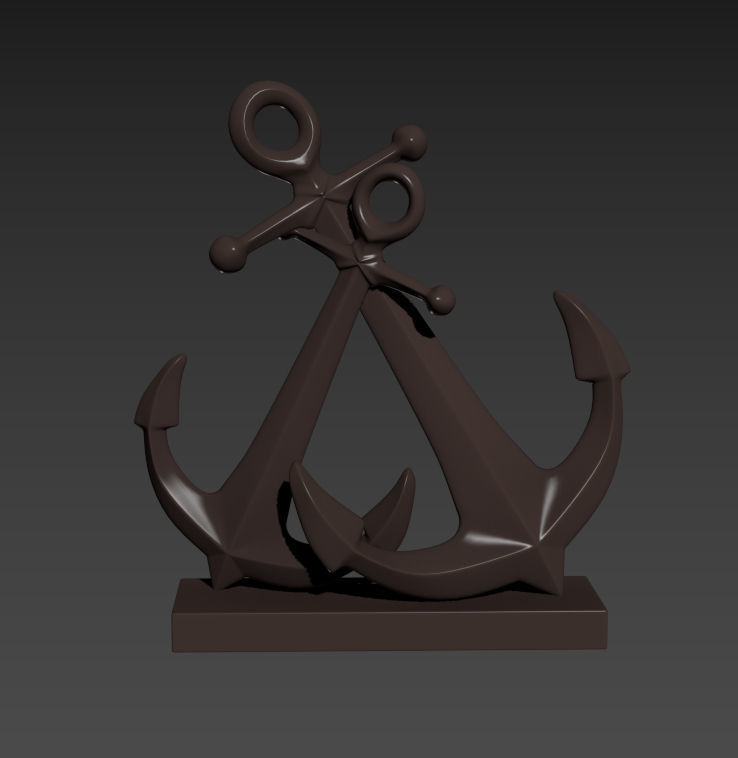 anchor desktop showpiece 3d printable model steel metallic art sea boat ocean wrench retro iron glazed print doubloon chrome cash coin illustration house decor 3D print model - Mito3D