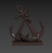 çapa masaüstü gösteri parçası 3d yazdırılabilir model çelik metalik sanat deniz tekne okyanus i̇ngiliz anahtarı retro demir sırlı yazdır doubloon krom nakit madeni para illüstrasyon ev dekor 3d print model - Mito3D