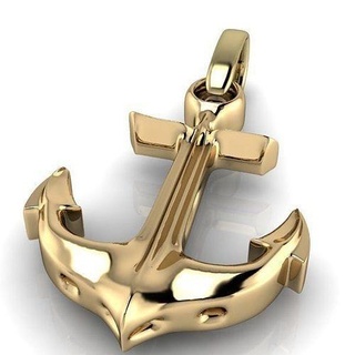 anchor pendant jewelry gold silver pendants 3d print model - Mito3D