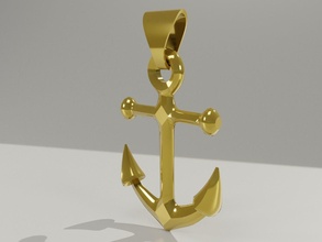 Anker Anhänger Stahl Symbol rostig Gold Boot Schiff Silber Juwel Ohrring Meer Dekoration Eisen druckbar leuchtenden Schmuck 3d print model - Mito3D