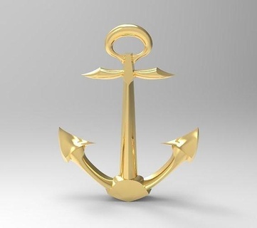 anchor pendant bracelet men style symbol gold ship silver jewel man fashion luxury jewelry sea bracelets 3d print model - Mito3D