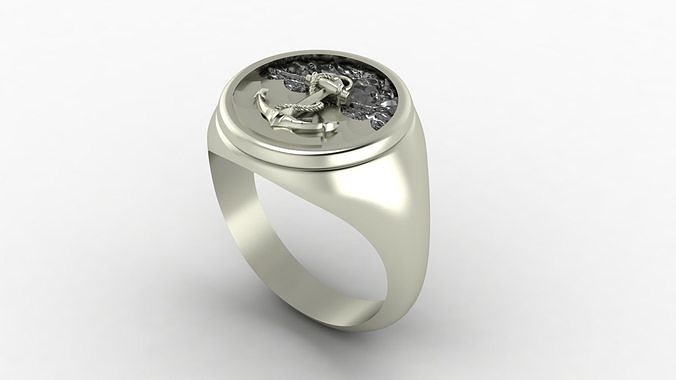 sigillo squillare anello gioielleria argento oro gioiello cad stampabile uomini anelli 3D print model - Mito3D