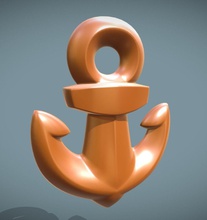 anclaje de abalorio el ancla mar simbol en la marina pocketthing art signos logotipos señales 3d print model - Mito3D