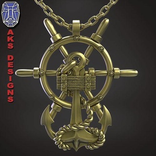 anchor v1 pendant jewelry jewel jewellery biker gang fashion riders punk fancy jewelri skull ship sailor boat fishermen seamen captain shipmaster pirate ancient rope pendants 3d print model - Mito3D