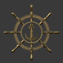 anchor wheel pendant jewelry sea ocean necklace pendants miniatures 3dprint 3dprinting cnc carved print 3dprinted milling compass rope ship navigation 3d print model - Mito3D
