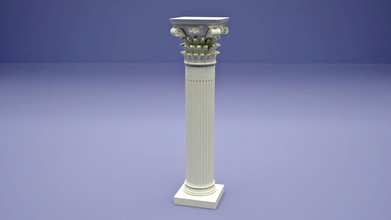 antiguo columna corintio clásico flauta hoja base capital yeso barroco renacimiento tradicional arquitectura elemento griego arco romano grecia arte esculturas 3d print model - Mito3D