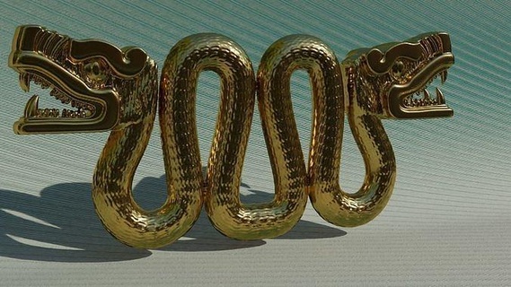 antiguo doble membrete serpiente azteca mexicano reptil Arte esculturas maya prehispánico inca olmeca estatua mitológico 3d print model - Mito3D
