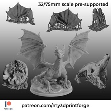 ancient dragon 32 75mm scale pre-supported miniature dnd pre supported presupported dungeonsanddragons monster hollow 32mm resin printing 3d creature model art sculptures 3d print model - Mito3D