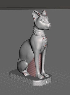 antiguo egipcio gato esfinge gatoesfinge Egipto Arte 3d print model - Mito3D