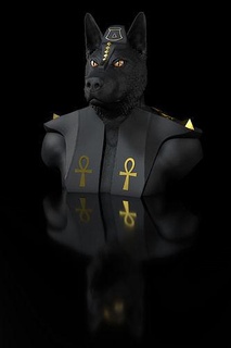 uralt ägyptisch Sollek high polygon stl print file Kunst Gold Skulptur Skulpturen Tier queer qu3d bernhard drucken 3d Hund Anubis Statue Büste Polygon 3d print model - Mito3D