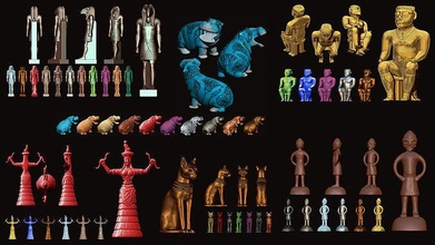 ancient gods goddess collection - cnc statue wood metal plastic nylon bc gift decor milling art sculptures 3d print model - Mito3D