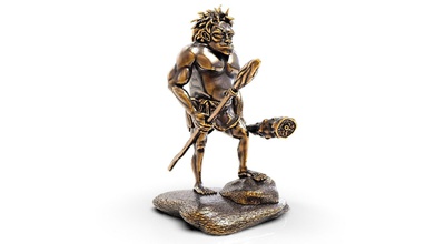 el hombre antiguo art humanos porra de la lanza presa carne boulder piedra bronce hunter piel hueso salvaje edad estatua tienda regalos arma persona escultura las esculturas 3d print model - Mito3D