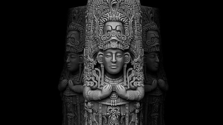 uralt maya statue skulptur kunst gk 3dprint miniaturen stein religion kultur religiou objekt sammlerstück symbol tempel skulpturen 3d print model - Mito3D