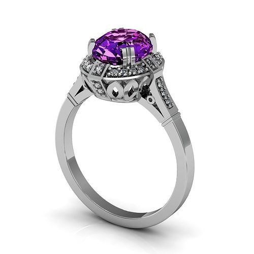 ancient precious diamond ring r31 jewelry wedding engagement jewel printable white brilliant rings 3D print model - Mito3D