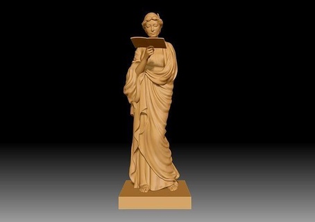ancien sculpture lecteur statue femme romain livre imprimable 3d personnage art sculptures 3d print model - Mito3D