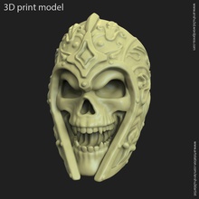 cráneo anillo joyería joya antiguo guerrero vol1 motociclista plata gótico horror fantasma jinete rey guerra moda ornamento anillos punk 3d print model - Mito3D