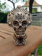 antiguo plata cráneo busto escultura maya azteca florido arte esculturas 3d print model - Mito3D