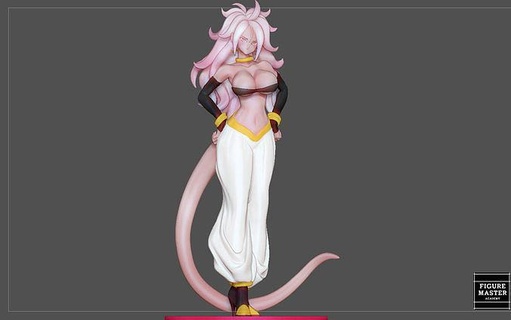 Android 21 statue Dragon Ball anime personnage fille femelle femme art sculptures 3d print model - Mito3D