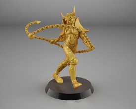 andromeda golden statue of woman holding sword saint seya seintseya fan art fanart chains chain manga anime cartoon boardgame miniatures pink luster aluminium games toys 3d print model - Mito3D