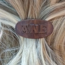 ane personalizado oval cabelo barrete 40 50 pin nomes customizável moda 3d print model - Mito3D