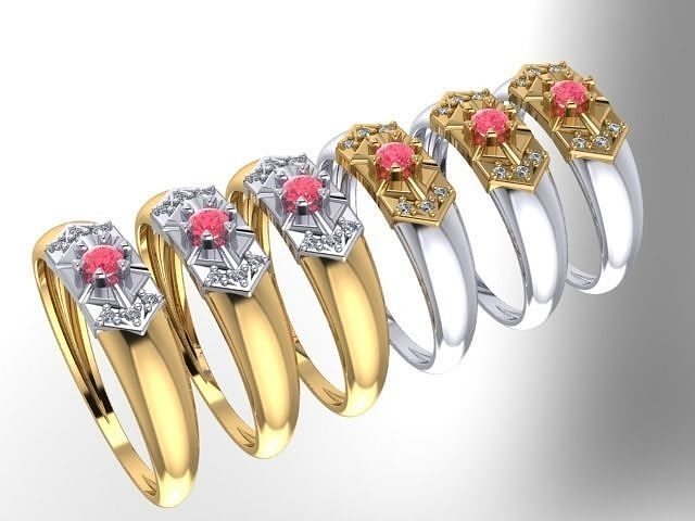 anel 1152 formatura 3 joias joia luxo ouro moda acessorio 750 18k prata biotecnologia gioielli diamante rubi precioso argola joalheria 3D print model - Mito3D