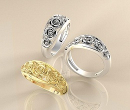 anel 5 flores martell 20036 joyería ouro prata vintagem moda joyas joya imprimible libra esterlina plata platino brillante oro diamante anillo belleza anillos 3d print model - Mito3D