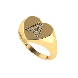 anel alfabeto joyería joya platino oro brillante diamante anillo decoración anilletra imprimible compromiso Moda prototipos plata amor enamorado anillos 3d print model - Mito3D