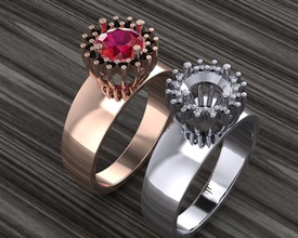 anel chuveiro la joyería de lujo el romance amor hornear los productos panadería anillos 3d print model - Mito3D