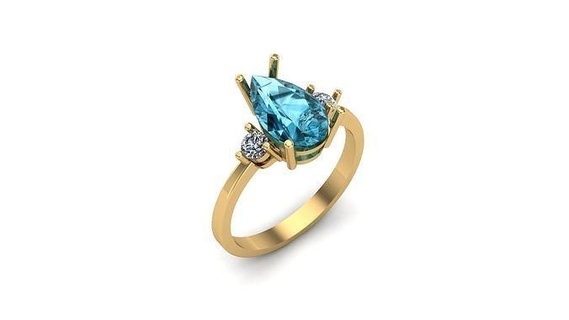 anel gota Diamantes takı Ouro Prata 3d print model - Mito3D