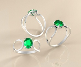 anel Oval 20034 Luxus Schmuck wertvoll zeitgenössisch Unternehmen Silber Juwel Diamant Ring druckbar hell Mode leuchtenden Ringe 3d print model - Mito3D